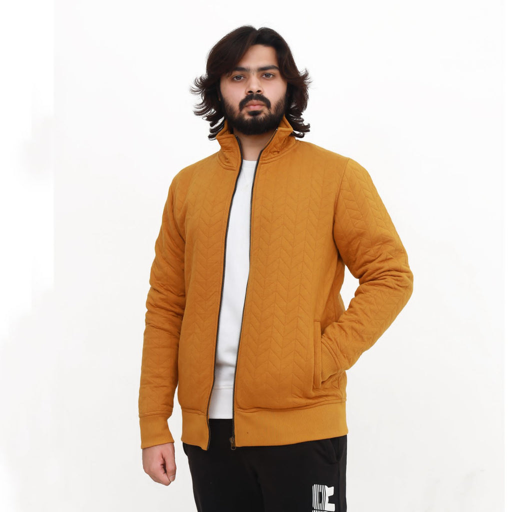 Men’s Mustard Quilted Winter Jacket – Premium UK Fit