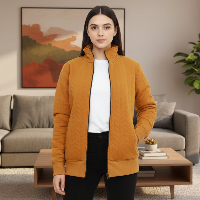 Women's Mustard Quilted Jacket