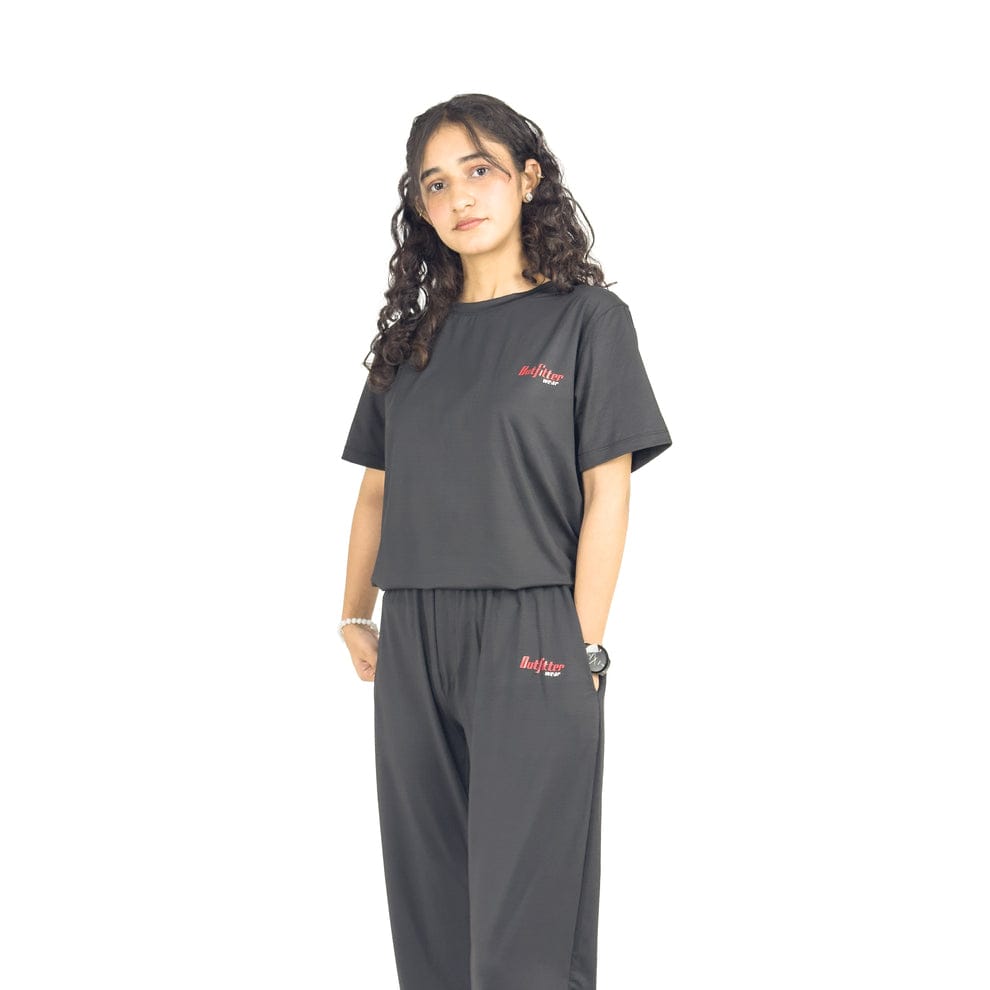 Women's Navy Dot Mesh Dry Fit Track Suit