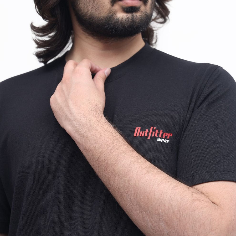 Men's Black Plain T-shirt