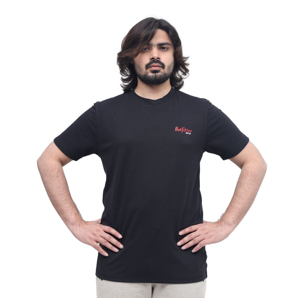 Men's Black Plain T-shirt