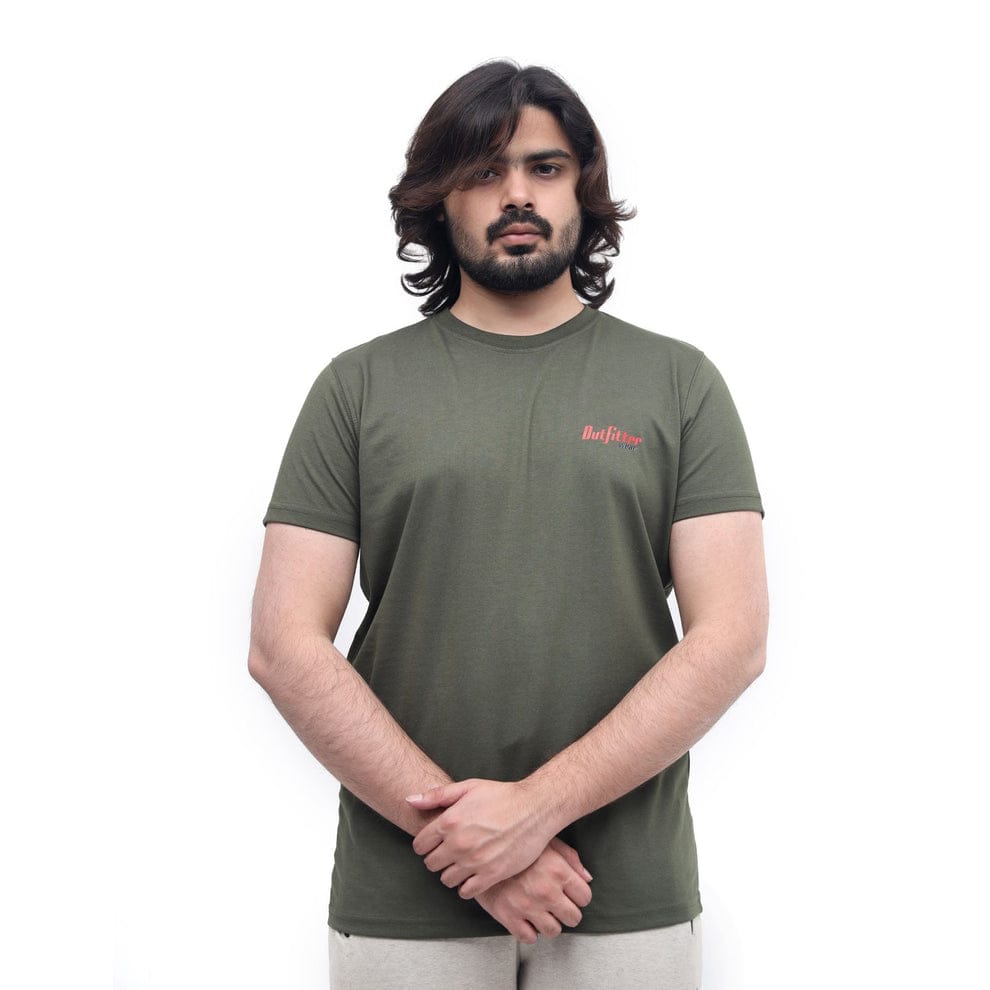 Men's Olive Green Plain T-shirt