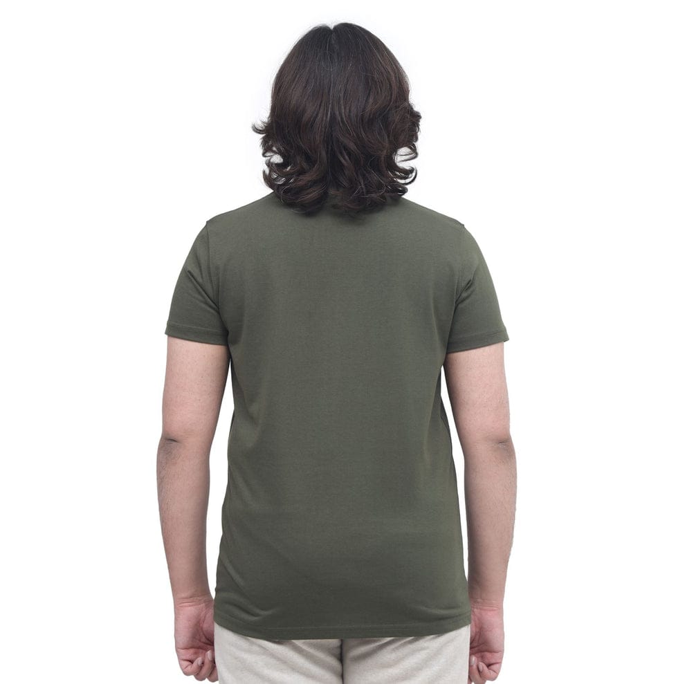 Men's Olive Green Plain T-shirt