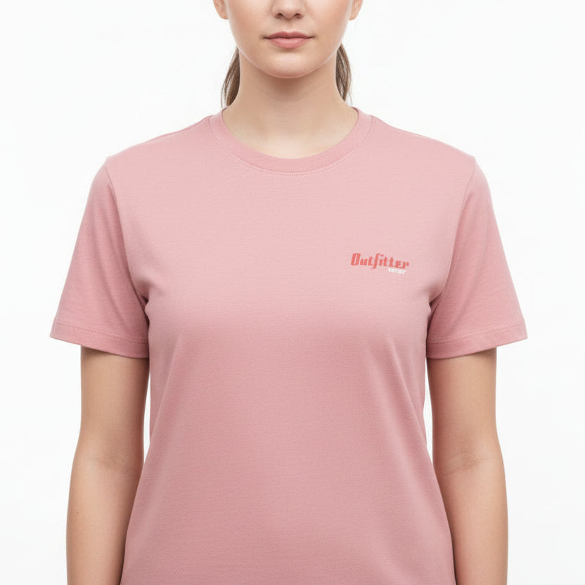 Women's Pink Plain T-shirt