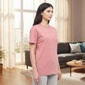 Women's Pink Plain T-shirt