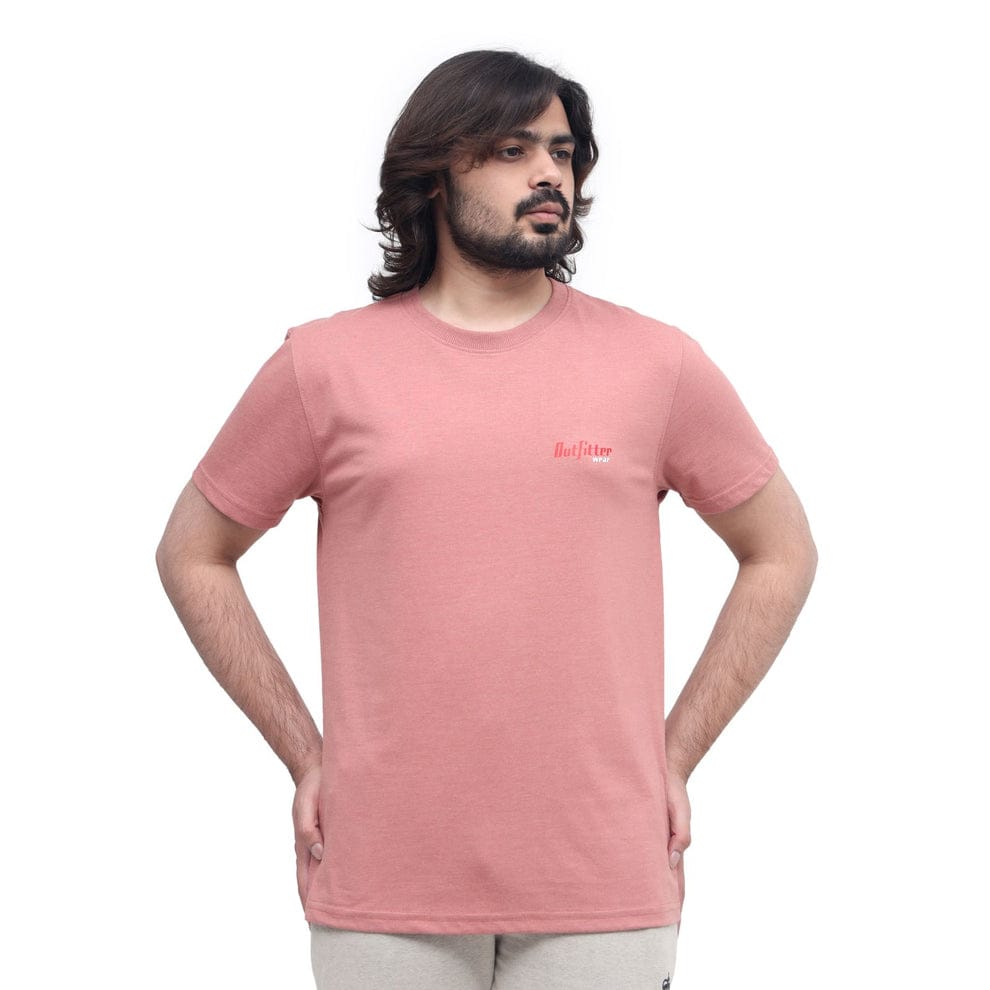 Men's Pink Plain T-shirt