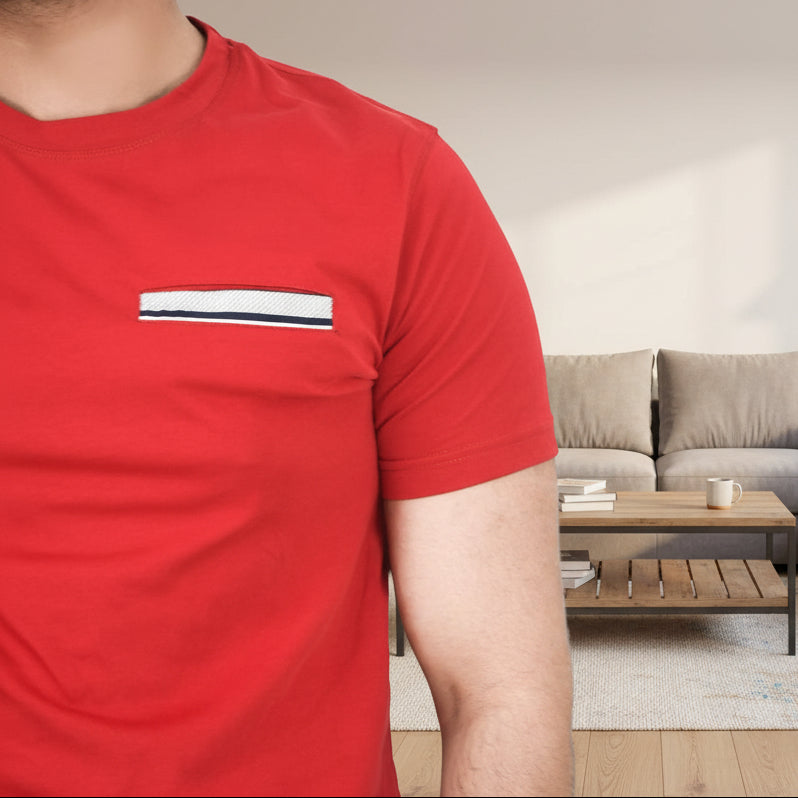 Men's Red Printed T-shirt