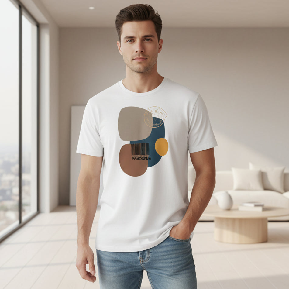 Men's White Printed T-shirt