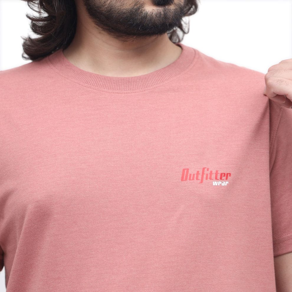 Men's Pink Plain T-shirt