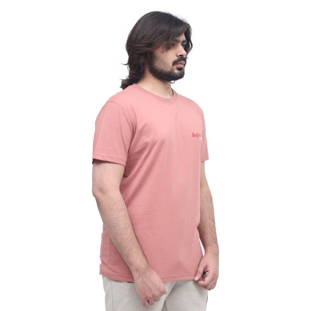 Men's Pink Plain T-shirt